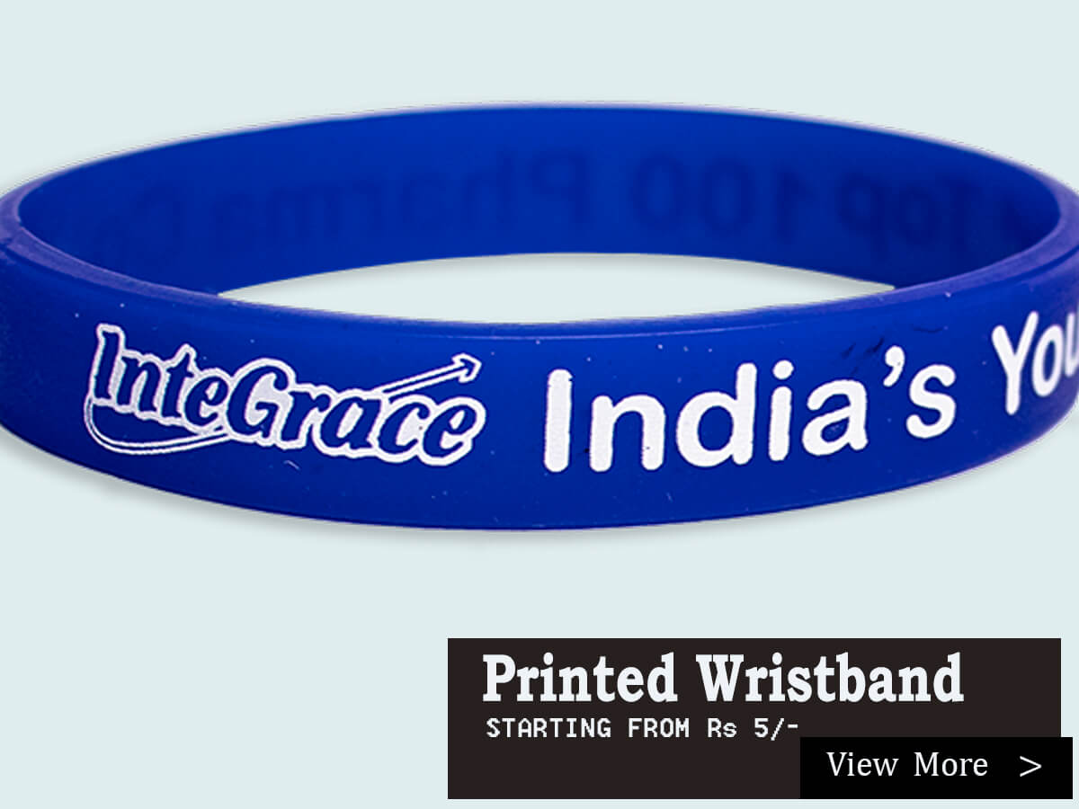 Custom Printed Wristbands with blue base color