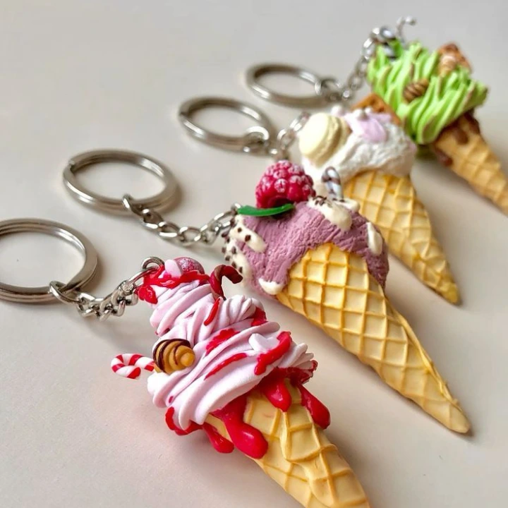 3d keychains ice cream