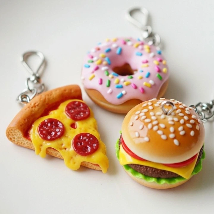 3d keychains pizza